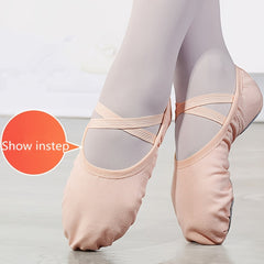 Women's Ballet Dance Shoes Cross Straps Lace Up Soft Sole