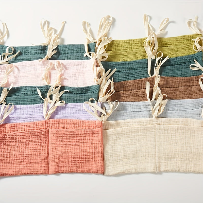 Grey Double Layer Cotton Baby Bedside Storage Bag