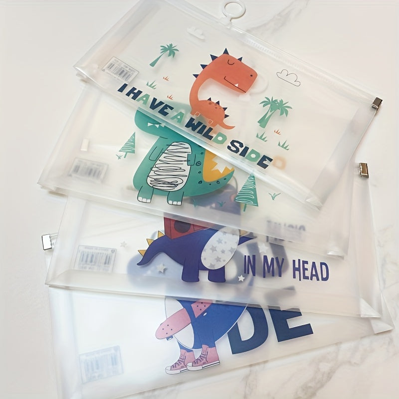 Colorful Dinosaur PP Plastic Ring Binding Bag