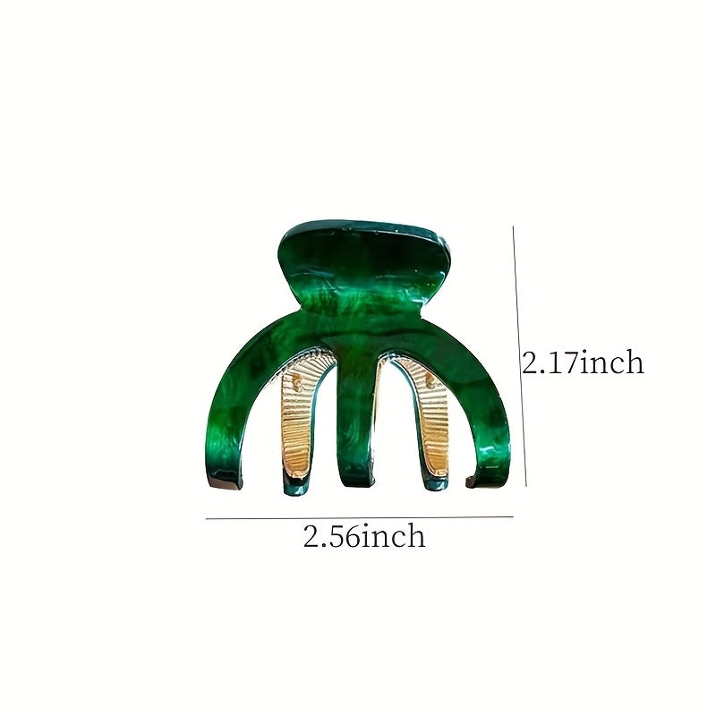 Acetate Hair Claw Curved Alloy Hair Clip Pearlescent Faux Pearl Shark Claw