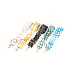 Striped Pattern Adjustable Shoulder Strap Wide Purse Crossbody Strap