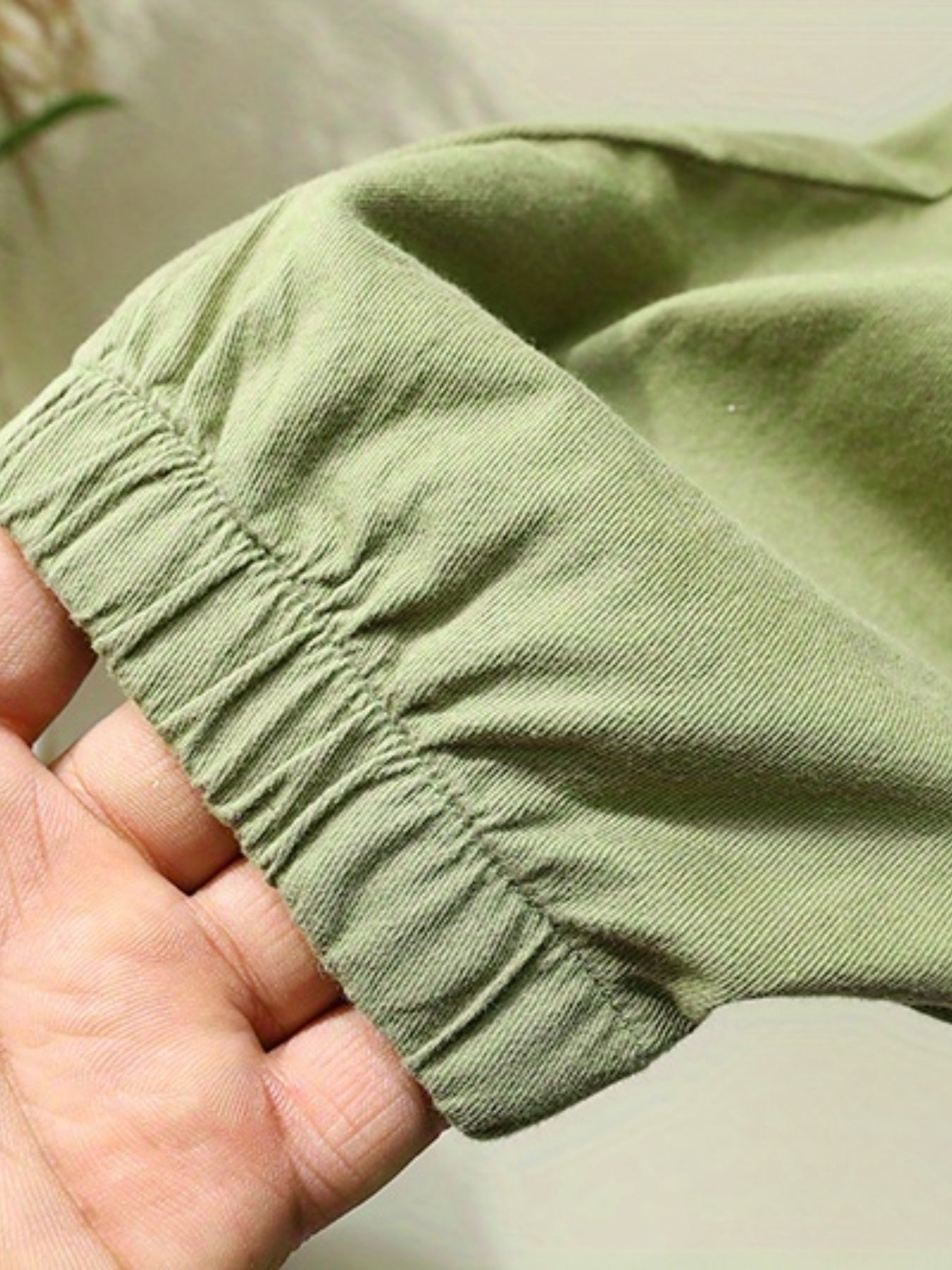 Girls Casual Cargo Pants Loose Fit Street Style Elastic Waist Trousers
