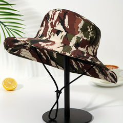 Camouflage Bucket Hat Wide Brim UV Protection Boonie Cap