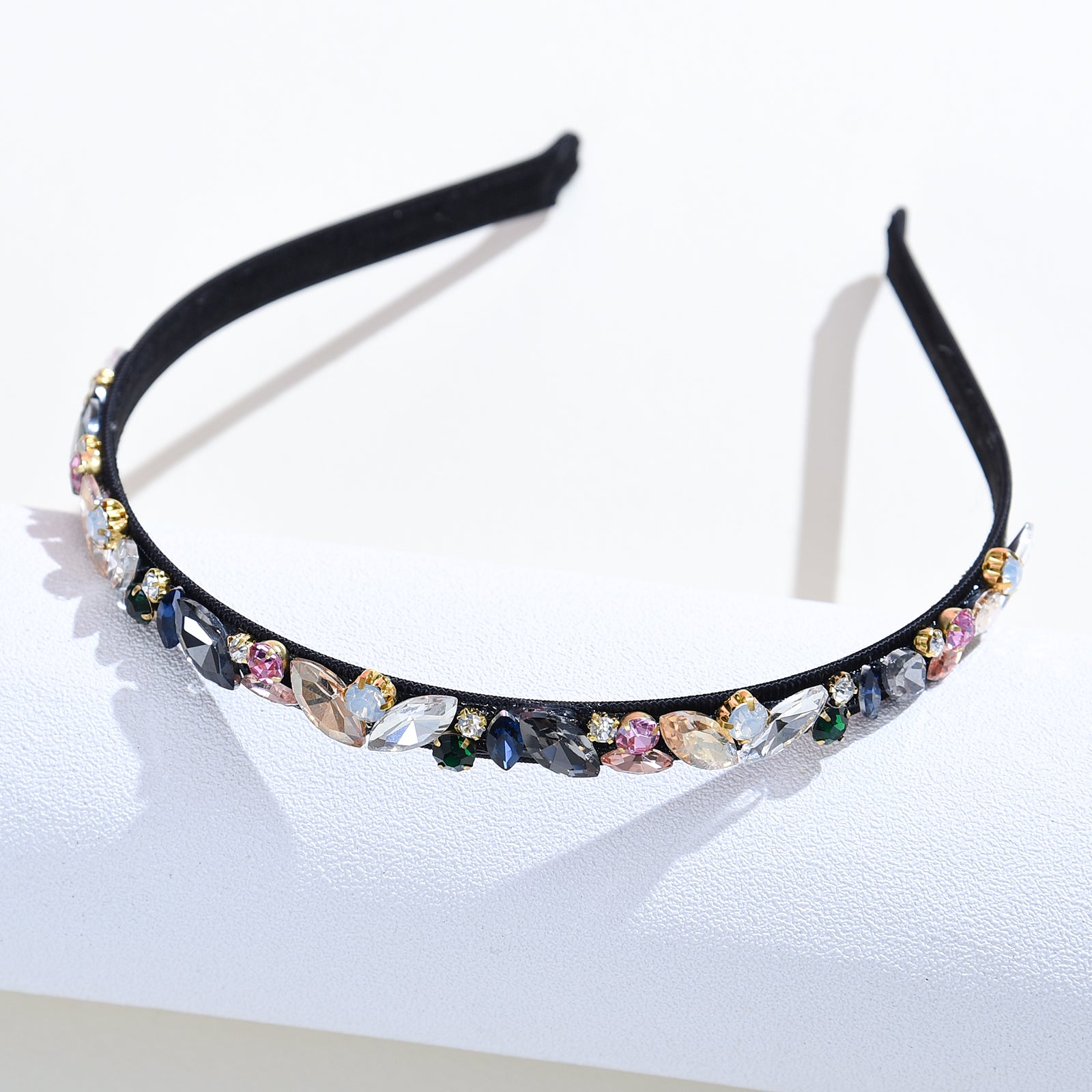 Elastic Rhinestone Headbands for Women Girls Vintage Hair Hoop