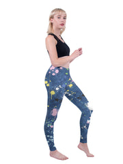 Graffiti Print High Waist Leggings - Stylish Skinny Leggings