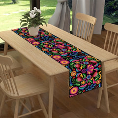 Printed Linen Polyester Table Runner 72in Hanukkah Kitchen Decor