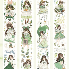 Girl Sticker Set Washi Paper Tape for DIY Crafts Scrapbooking