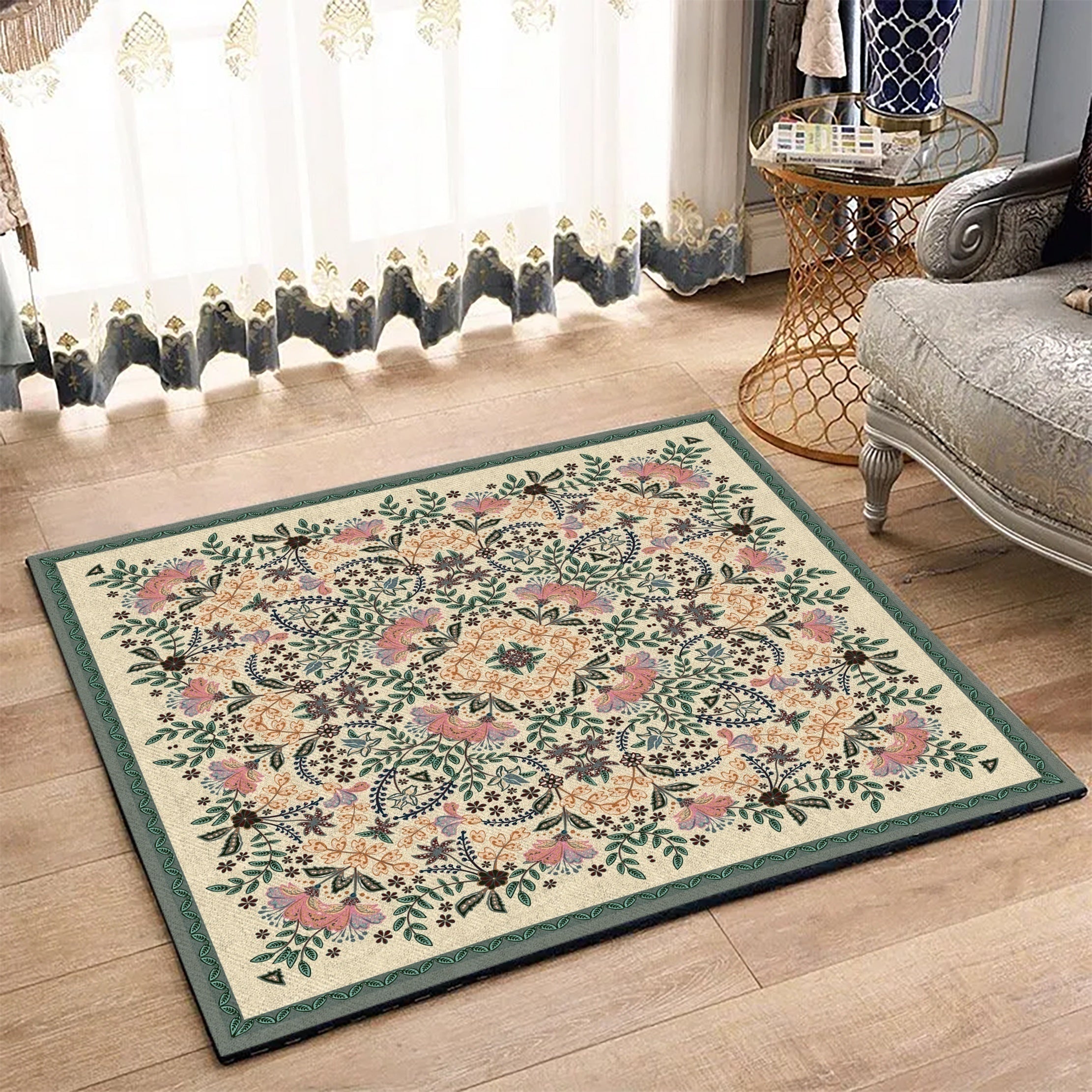 Boho Vintage Absorbent Non Slip Rug Stain Resistant Waterproof Mat