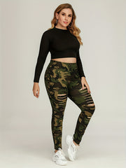 Camo Leggings High Rise Stretchy Skinny Leggings