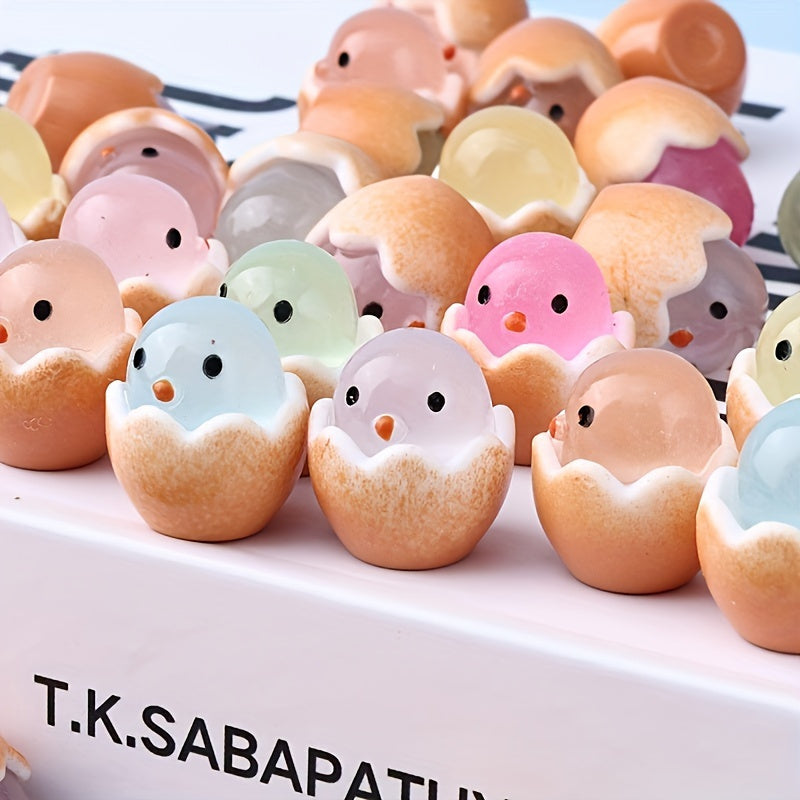 18pcs Glow in the Dark Mini Eggs Resin Garden Decor Easter Gift