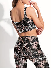Printed Yoga Crop Top & High Waist Leggings Set