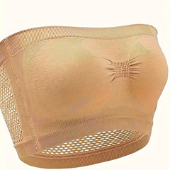 Plus Size Strapless Mesh Non Padded Wireless Bralette
