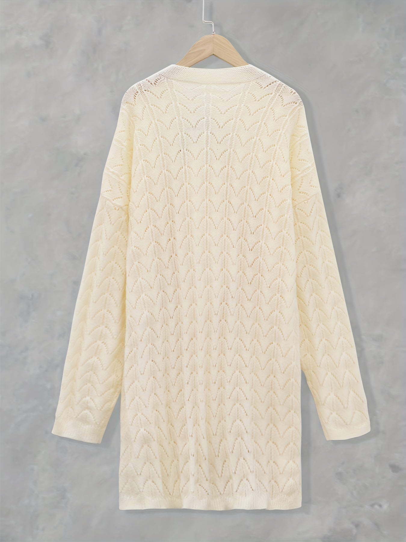 Eyelet Embroidered Long Sleeve Cardigan