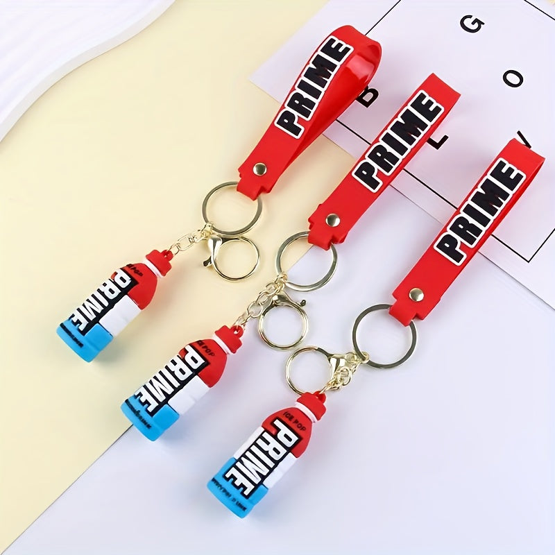 PVC Beverage Bottle Doll Key Chain, Car Keychain Pendant
