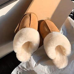 Plush Lined Slippers Cozy Slip On Shoes Soft Fur House Slippers