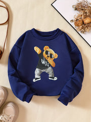 Girls' Dancing Bear Graphic Sweatshirt for Sports Party