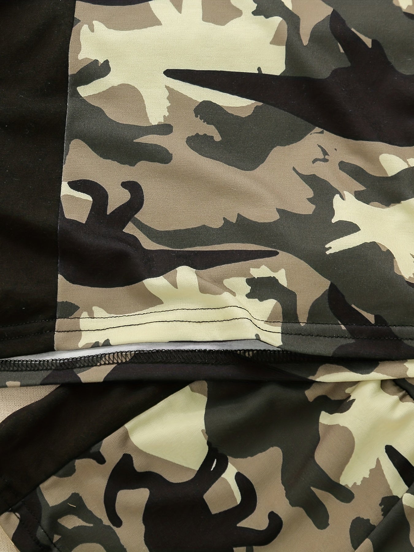 Boys Dino Print Camo T shirt & Shorts Set Kids Summer Clothes