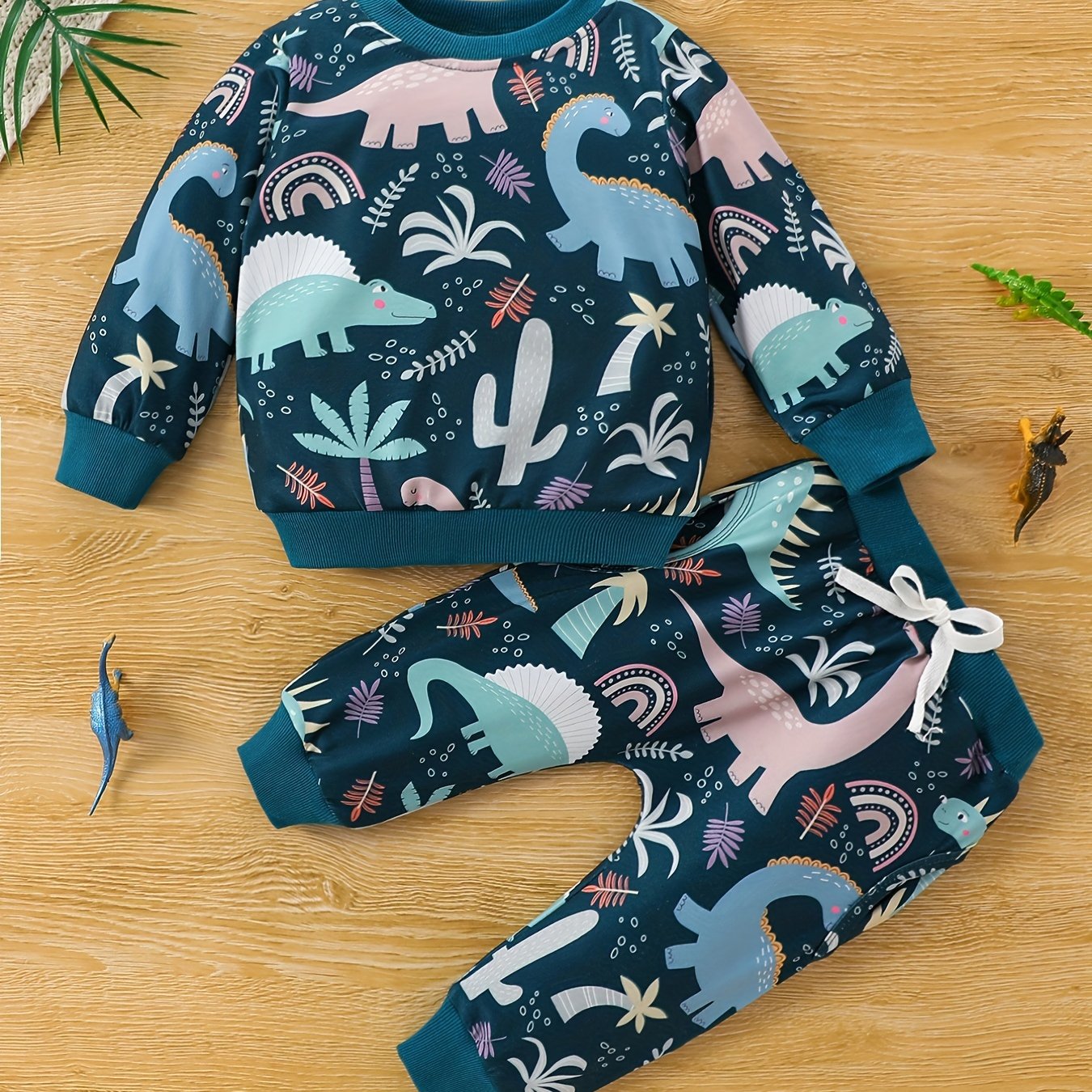 Baby Boys Dinosaur Print Set Sweatshirt Trousers Loungewear