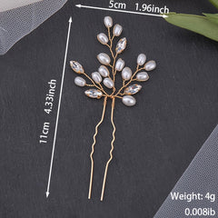 Bridal Hairpin Faux Pearl Crystal U shape Hair Pin Wedding