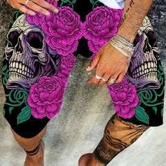 Men's Floral Skull Graphic Shorts Comfortable and Stylish Summer Wear