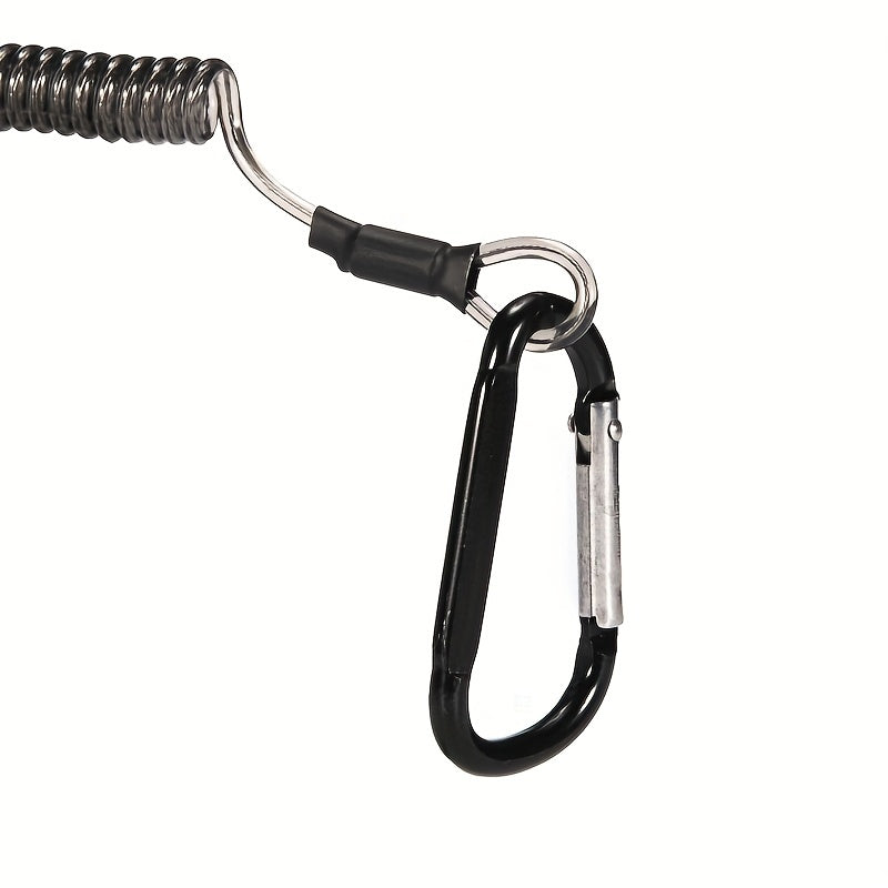 10pcs Coiled Lanyard Spring Coil Cord Keychain Fishing Rod Tool Retractable