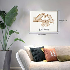 Family Wall Decor Canvas Artwork Hand-Painted Family Gift