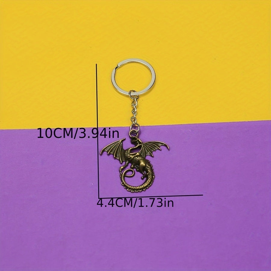 Vintage Metal Dragon Key Ring Bag Key Pendant Gift
