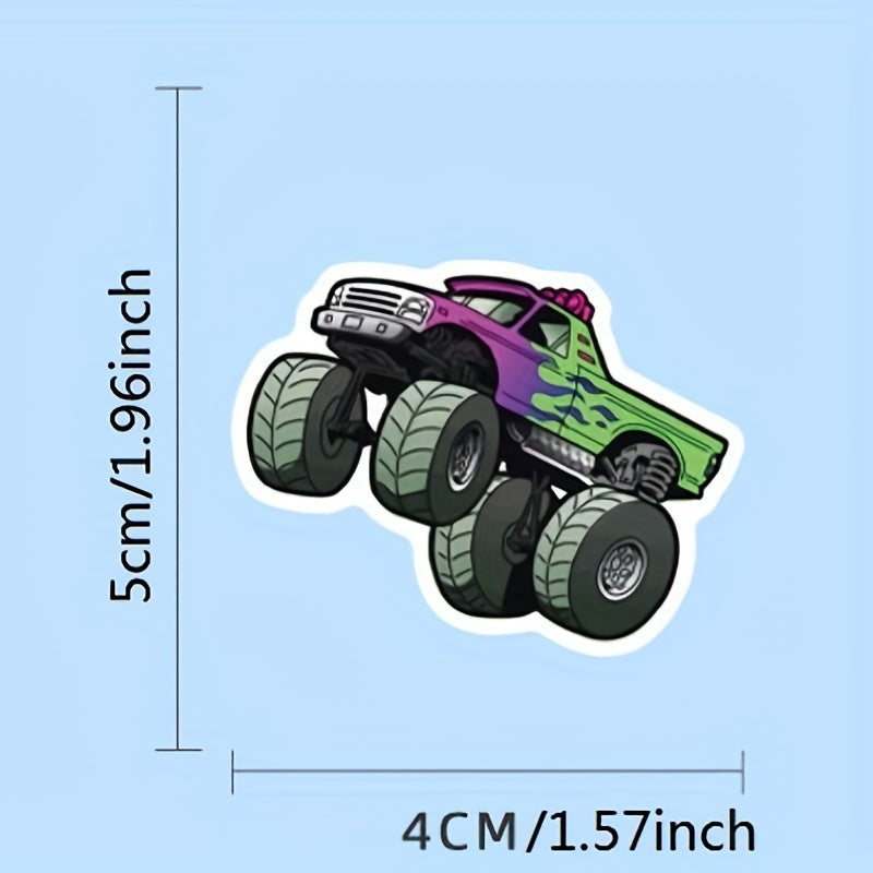 50 Monster Truck Stickers for Helmets Skateboards Water Bottles Laptops