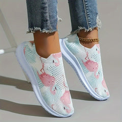 Women's Flamingo Print Tennis Sports Shoes Lightweight Breathable Non-slip