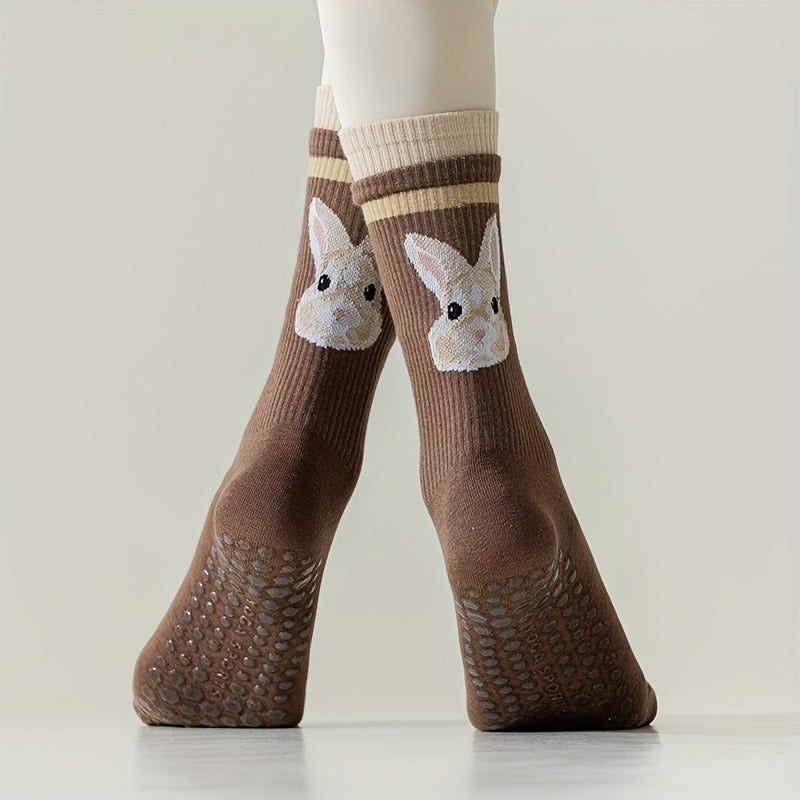 Non Slip Yoga Socks with Towel Bottom for Pilates Barre Ballet