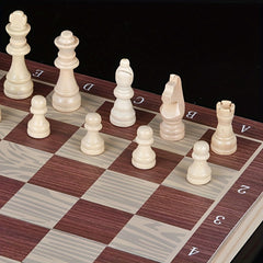 Wooden Chess Backgammon International Checkers 3-in-1 Chessboard
