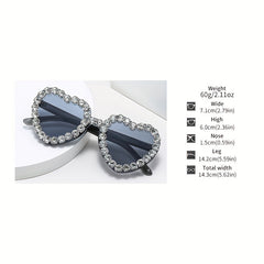 Y2K Heart Sunglasses Rhinestone Candy Glasses UV400
