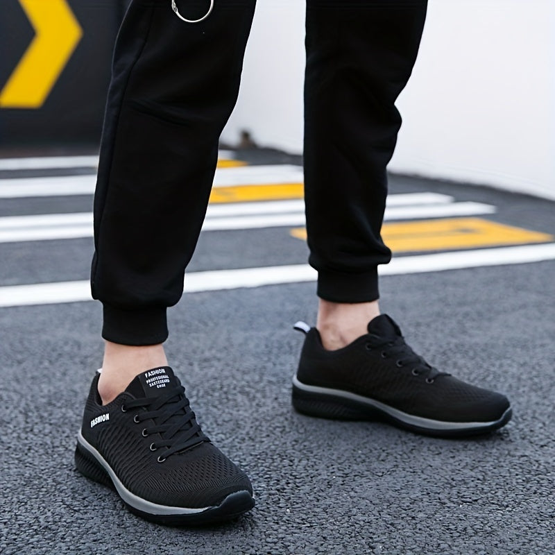 Women's Lace Up Knit Running Shoes Breathable Mesh Walking Shoes
