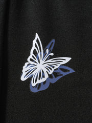 Butterfly Graphic Jogger Sweatpants Girls Loose Fit Trousers