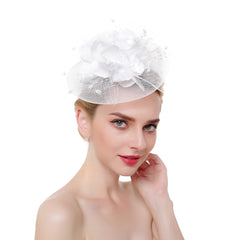 Vintage Bridal Mesh Hat with Feather Hair Ornament