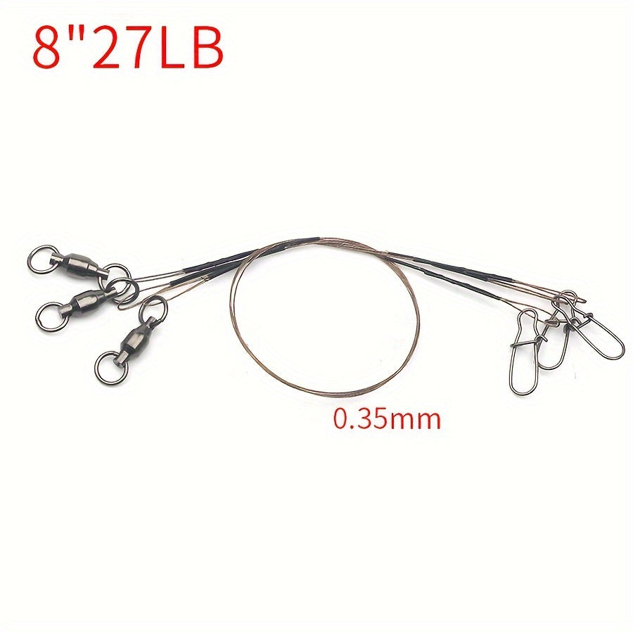 3pcs Sea Fishing Wire Leader with Bearing Swivel Fishing Tackle