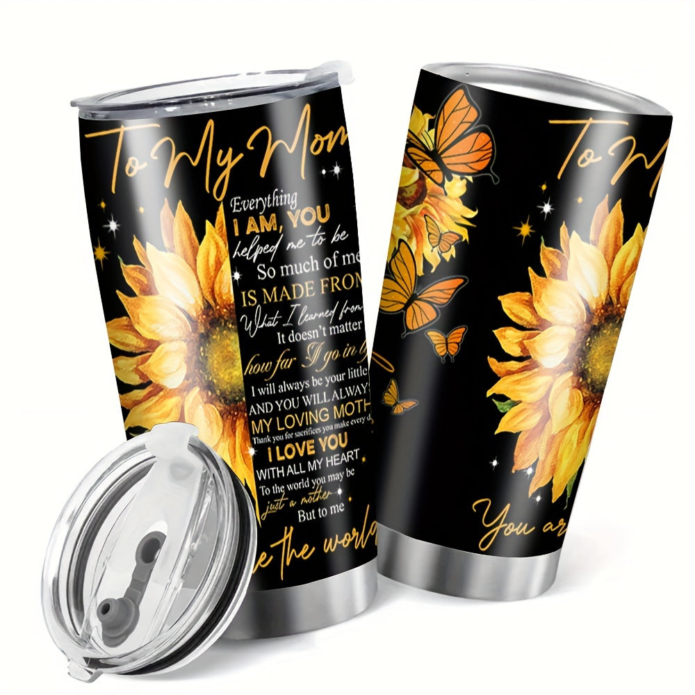 20oz Flower Pattern Insulated Water Bottle