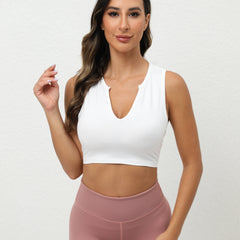 Women's V-neck Crop Tank Top Yoga Bra