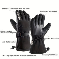 Waterproof Touch Screen Winter Skiing Gloves Unisex Warm Keeping Breathable