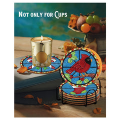 8pcs 5D Christmas Diamond Art Coaster Set for Family Decoration