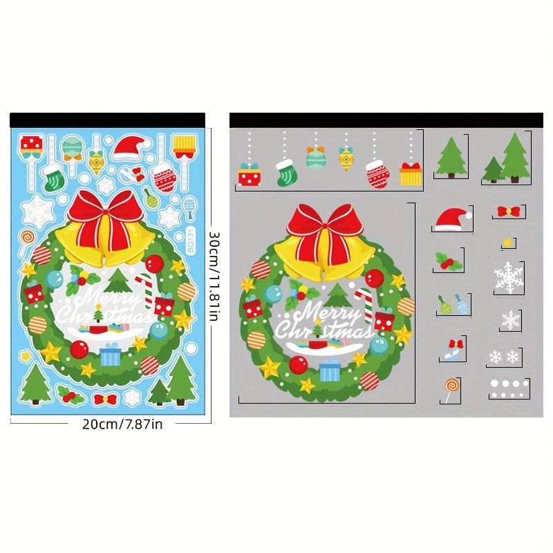 Christmas Decorations Snowman Elk Window Stickers Merry Christmas Window Clings