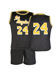 Youth Basketball Jersey Set 24 Print Breathable Boys