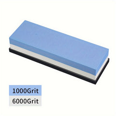 Double Sided Sharpening Stone with Bamboo Base Scissor Sharpener
