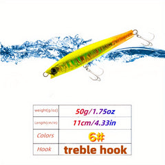50g Submerged Pencil Lure Sea Fishing Bait Vibration Sinking Minnow
