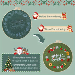 Christmas Embroidery Kit Cross Stitch Kit For Beginners Adults 3 Pack