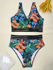 Tropical Print Bikini Set Women's Two Piece Swimsuit