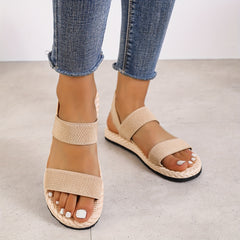 Women's Flat Slip On Sandals Open Toe Anti-Skid Casual Beach Sandals