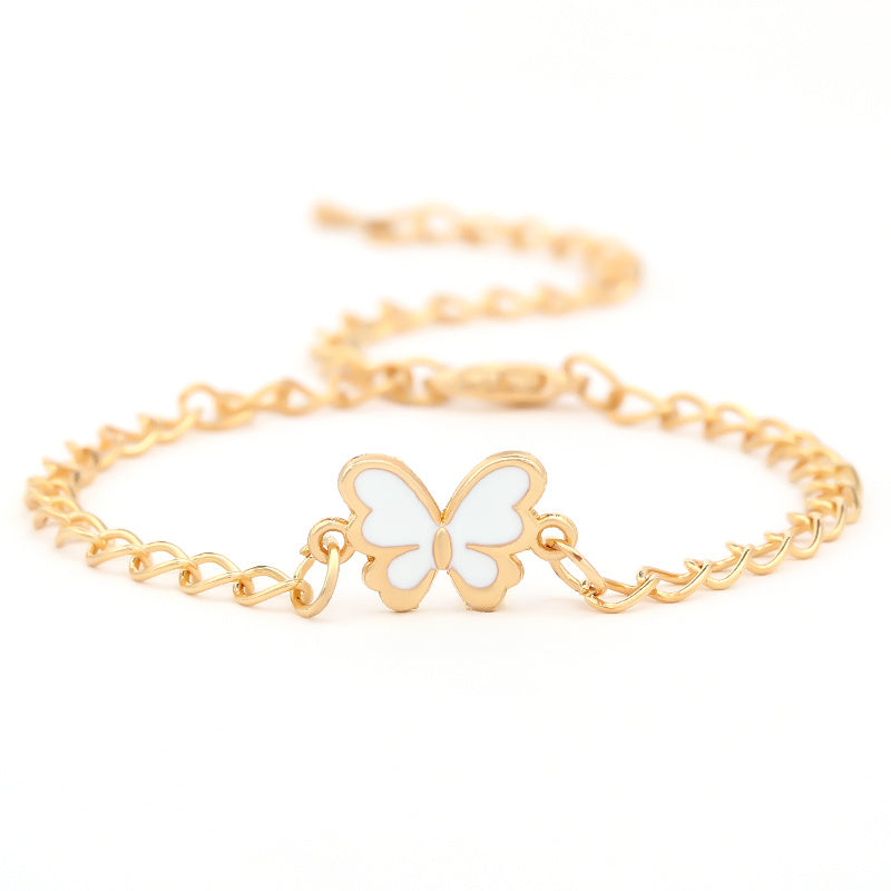 Butterfly Pendant Chain Bracelet Adjustable Minimalist Jewelry for Women