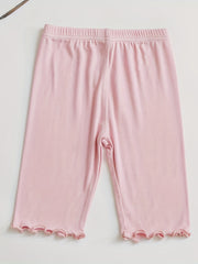 5pcs Girls' Frilled Edge Bike Shorts with Butterfly Graphics