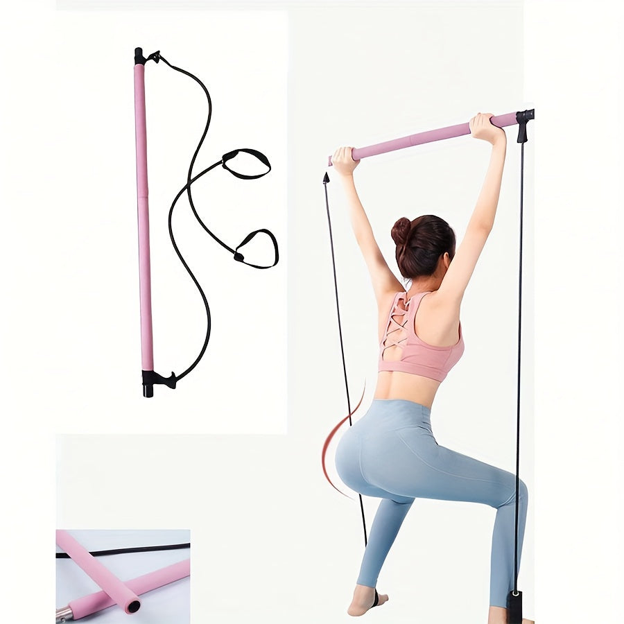 Pilates Stick for Body Stretching with Tension Rope